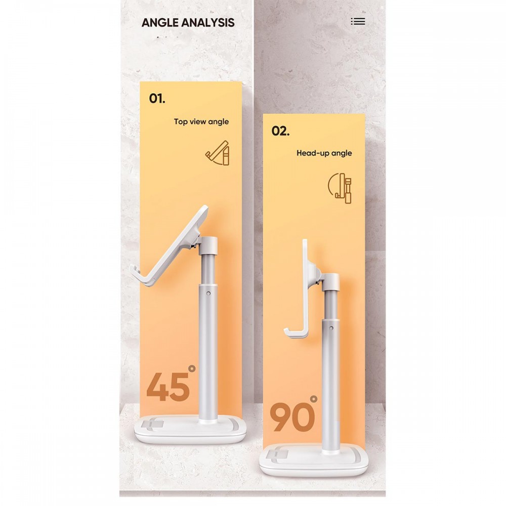 JOYROOM Originals JR-ZS203 Επιτραπέζια Σταθερή Ρυθμιζόμενη Μεταλλική Βάση Κινητού Μαύρη