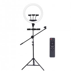 JOYROOM Φωτιστικό Δαχτυλίδι με Ρυθμιζόμενο Τρίποδα JR-ZS228, 18”, Μαύρο Με Ασύρματο Χειριστήριο RF 2.4Ghz Εναλλαγής 3 Χρωμάτων