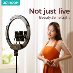 JOYROOM Φωτιστικό Δαχτυλίδι με Ρυθμιζόμενο Τρίποδα JR-ZS228, 18”, Μαύρο Με Ασύρματο Χειριστήριο RF 2.4Ghz Εναλλαγής 3 Χρωμάτων