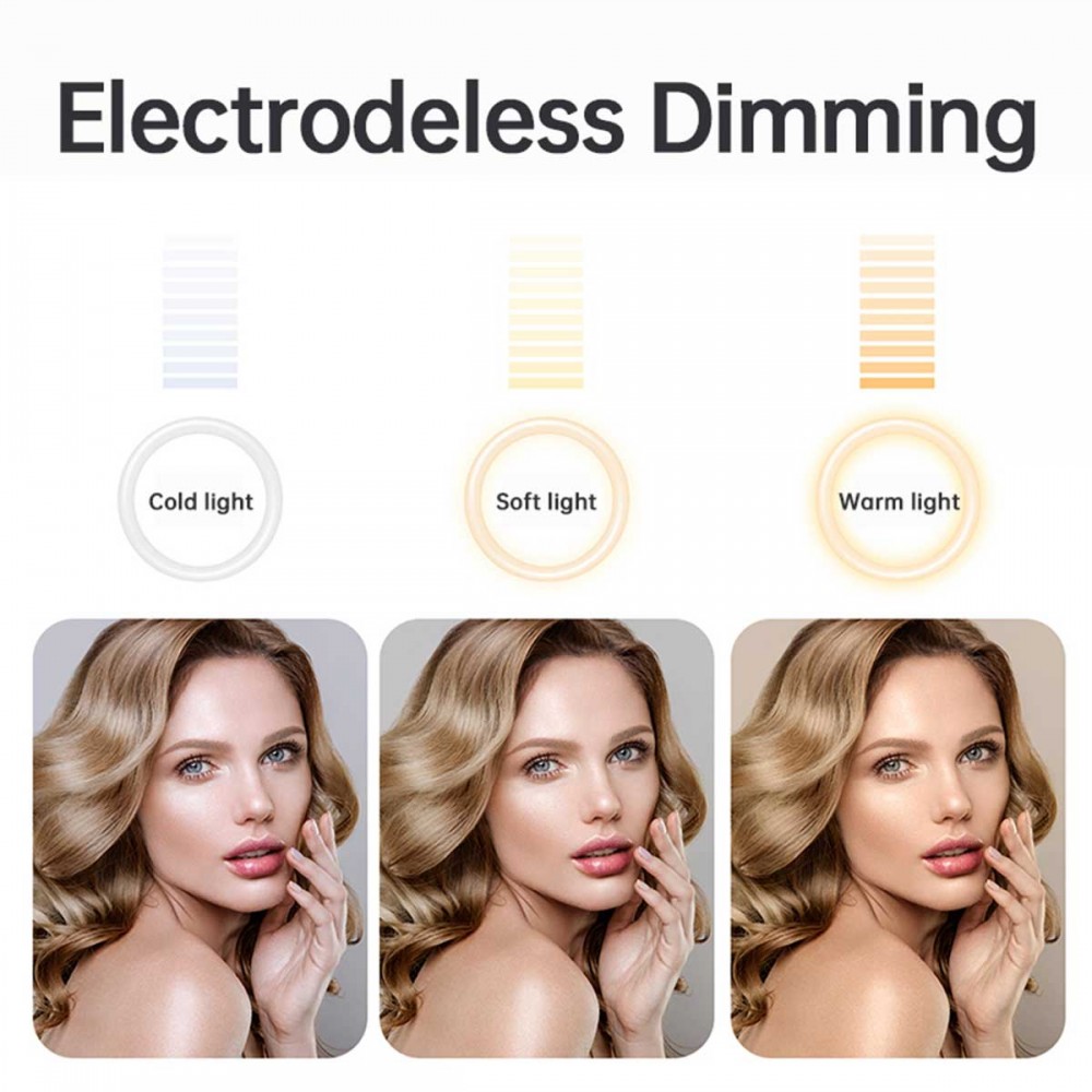 JOYROOM Φωτιστικό Δαχτυλίδι με Ρυθμιζόμενο Τρίποδα JR-ZS228, 18”, Μαύρο Με Ασύρματο Χειριστήριο RF 2.4Ghz Εναλλαγής 3 Χρωμάτων