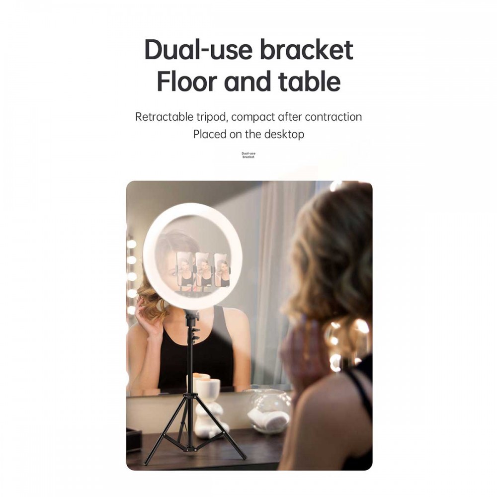 JOYROOM Φωτιστικό Δαχτυλίδι με Ρυθμιζόμενο Τρίποδα JR-ZS228, 18”, Μαύρο Με Ασύρματο Χειριστήριο RF 2.4Ghz Εναλλαγής 3 Χρωμάτων