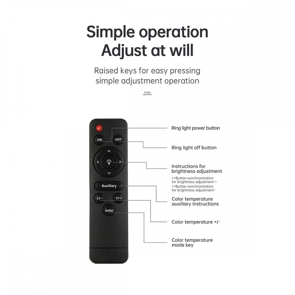 JOYROOM Φωτιστικό Δαχτυλίδι με Ρυθμιζόμενο Τρίποδα JR-ZS228, 18”, Μαύρο Με Ασύρματο Χειριστήριο RF 2.4Ghz Εναλλαγής 3 Χρωμάτων