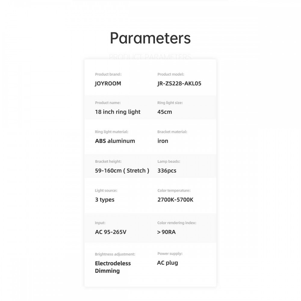JOYROOM Φωτιστικό Δαχτυλίδι με Ρυθμιζόμενο Τρίποδα JR-ZS228, 18”, Μαύρο Με Ασύρματο Χειριστήριο RF 2.4Ghz Εναλλαγής 3 Χρωμάτων