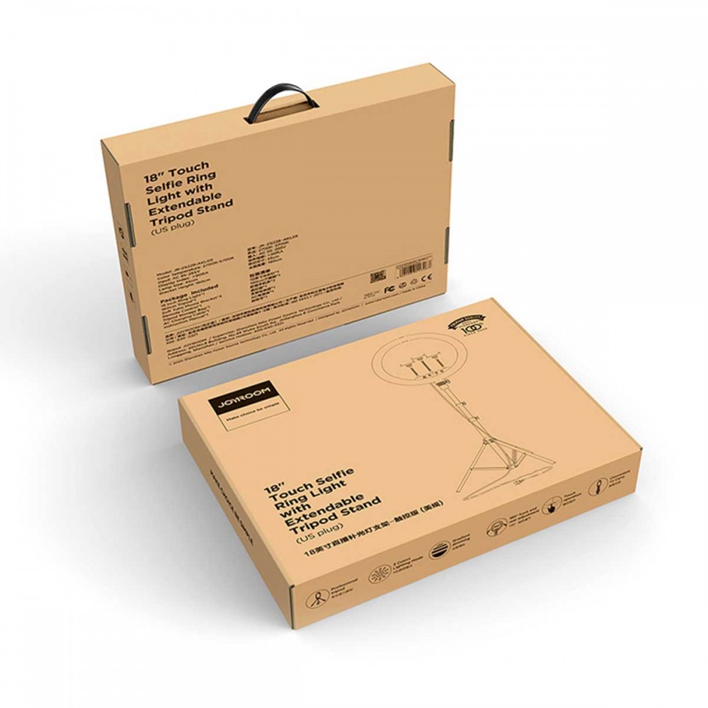 JOYROOM Φωτιστικό Δαχτυλίδι με Ρυθμιζόμενο Τρίποδα JR-ZS228, 18”, Μαύρο Με Ασύρματο Χειριστήριο RF 2.4Ghz Εναλλαγής 3 Χρωμάτων