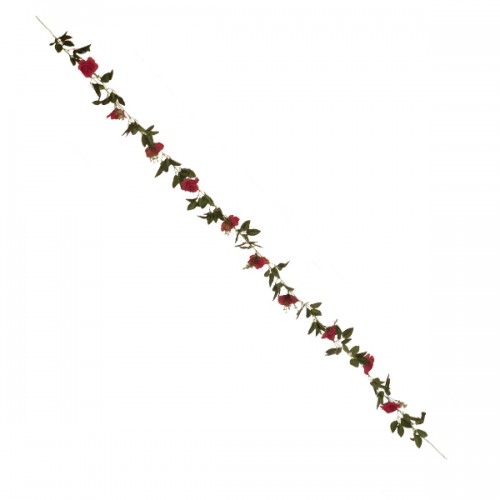 Τεχνητό Κρεμαστό Φυτό Διακοσμητική Γιρλάντα Μήκους 2.2 μέτρων με 10 X Μεγάλα Τριαντάφυλλα Κόκκινα GloboStar