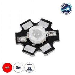 High Power Star LED - Υψηλής Ισχύος Star LED 5W DC 3.2V Κόκκινο Φ2 x Υ0.6cm - GloboStar