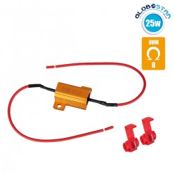 GloboStar Βατική Αντίσταση Ακύρωσης Ένδειξης Βλάβης Can-Bus 25W 8 Ohm