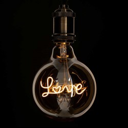 Λάμπα LED Ultra Thin Soft S Spiral Letter Filament E27 G125 LOVE Γλόμπος 2.4W 204lm 360° AC 220-240V IP20 Ultra Θερμό Λευκό 2200K με Μελί Γυαλί - Dimmable