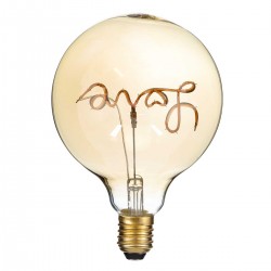 Λάμπα LED Ultra Thin Soft S Spiral Letter Filament E27 G125 LOVE Γλόμπος 2.4W 204lm 360° AC 220-240V IP20 Ultra Θερμό Λευκό 2200K με Μελί Γυαλί - Dimmable