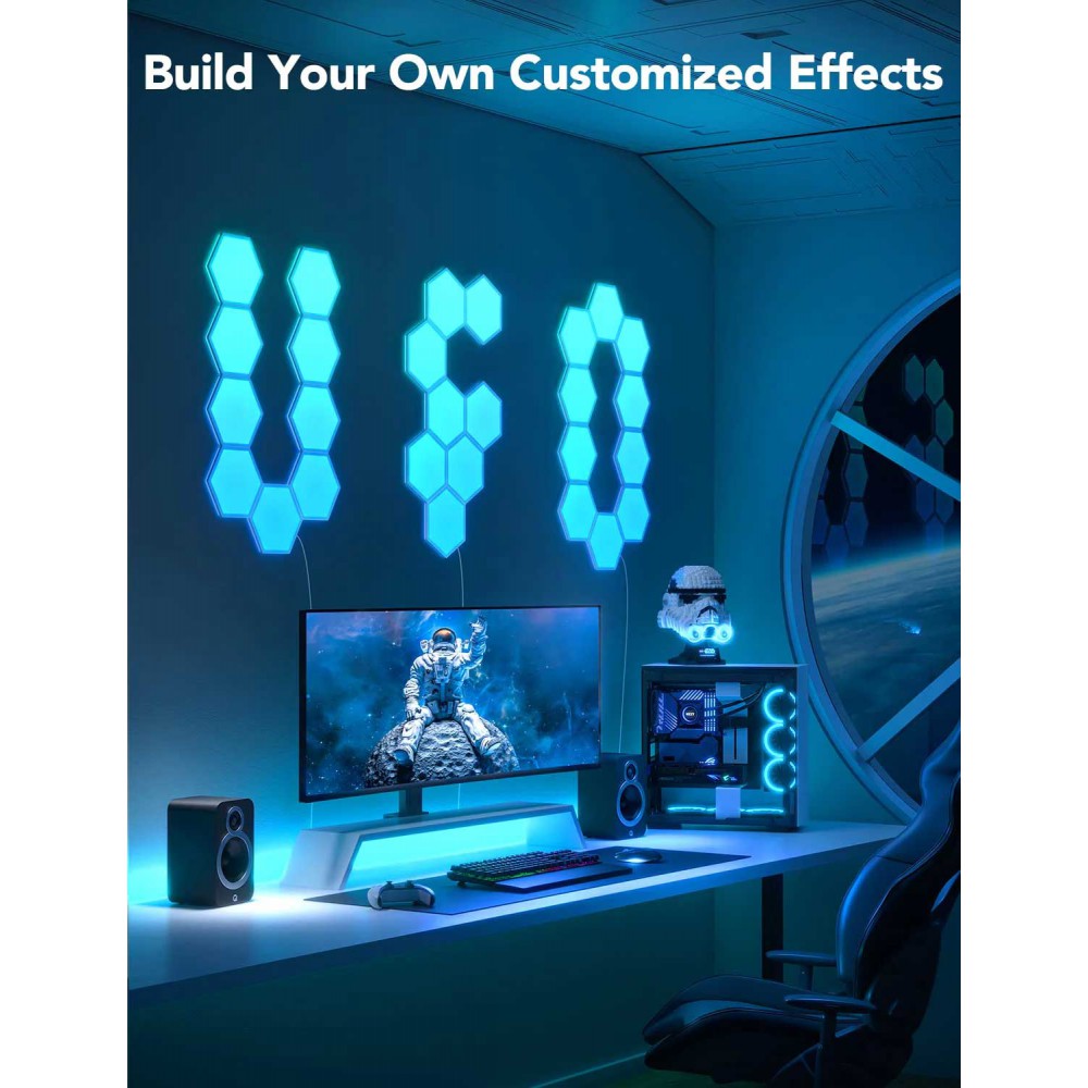 Govee Glide Hexagon Light Panels RGBIC Wi-Fi + Bluetooth 36W 24V -10τμχ  ( H6061 )