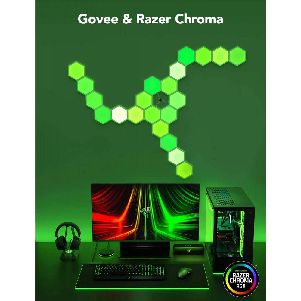 Govee Glide Hexagon Light Panels RGBIC Wi-Fi + Bluetooth 36W 24V -10τμχ  ( H6061 )