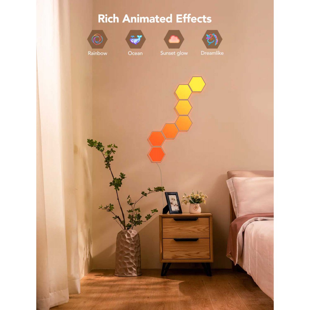 Govee Glide Hexagon Light Panels RGBIC Wi-Fi + Bluetooth 36W 24V -10τμχ  ( H6061 )