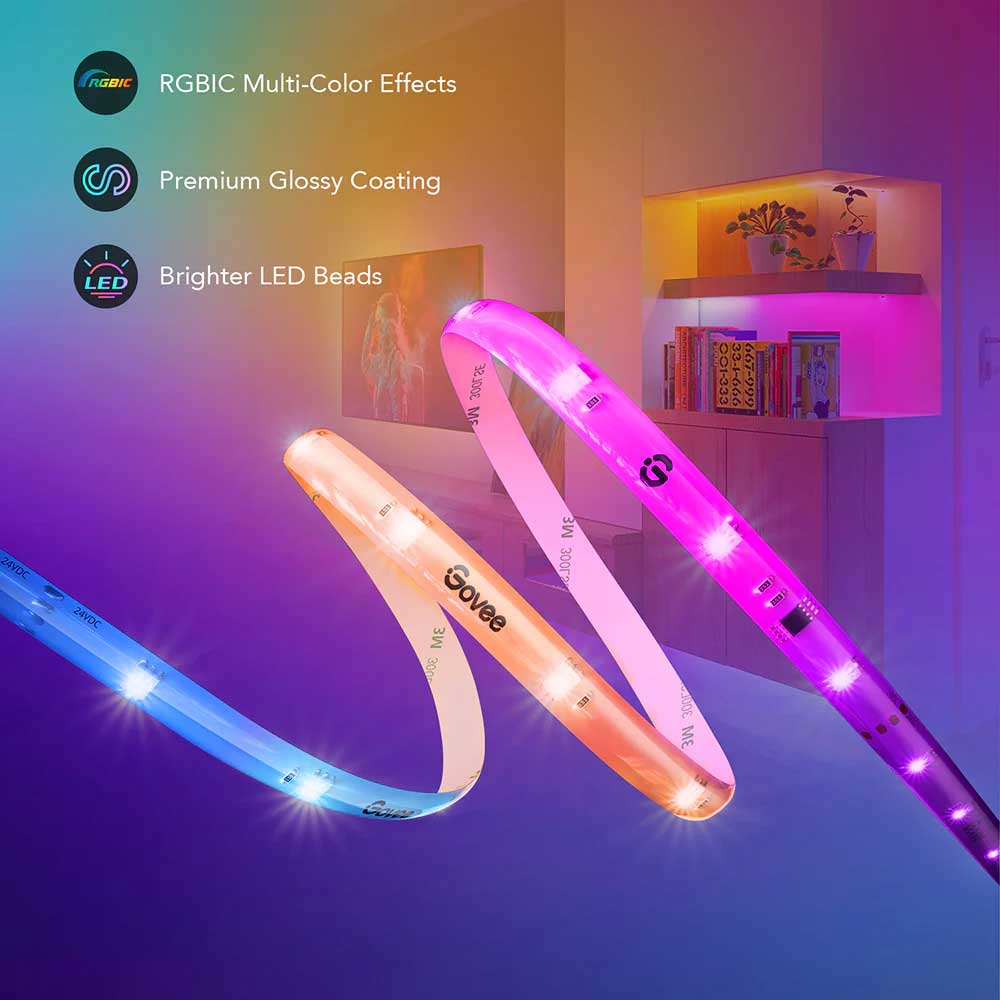 Govee RGBIC LED Strip Light Wi-Fi + Bluetooth 24W 24V 5m ( H619A )