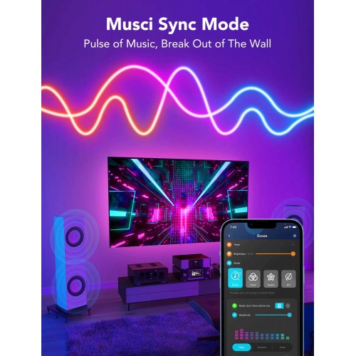 Govee RGBIC LED Neon Rope Light Wi-Fi + Bluetooth 3m 36W 24V IP67 ( H61A0 )