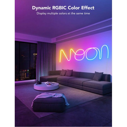 Govee RGBIC LED Neon Rope Light Wi-Fi + Bluetooth 3m 36W 24V IP67 ( H61A0 )