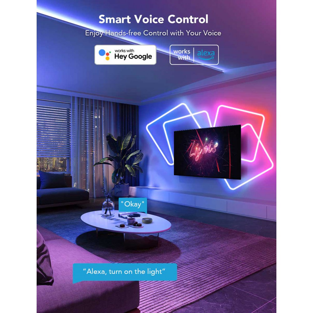 Govee RGBIC LED Neon Rope Light Wi-Fi + Bluetooth 3m 36W 24V IP67 ( H61A0 )