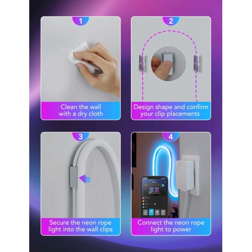 Govee RGBIC LED Neon Rope Light Wi-Fi + Bluetooth 3m 36W 24V IP67 ( H61A0 )