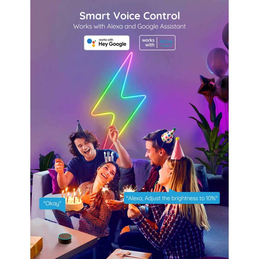 Govee RGBIC LED Neon Rope Light Wi-Fi + Bluetooth 3m 36W 24V IP67 ( H61A0 )