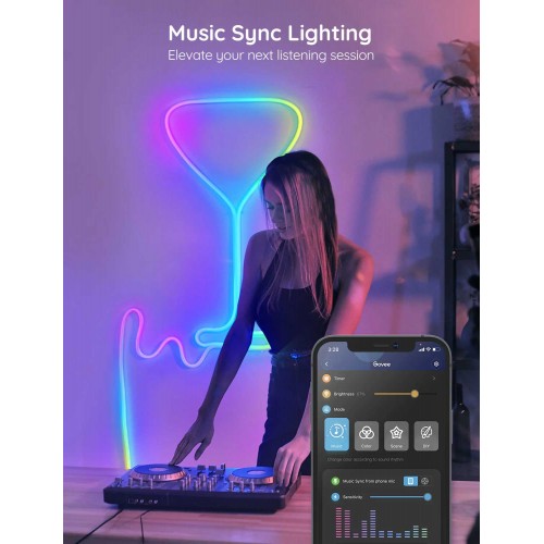 Govee RGBIC LED Neon Rope Light Wi-Fi + Bluetooth 3m 36W 24V IP67 ( H61A0 )