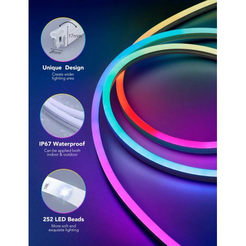 Govee RGBIC LED Neon Rope Light Wi-Fi + Bluetooth 3m 36W 24V IP67 ( H61A0 )