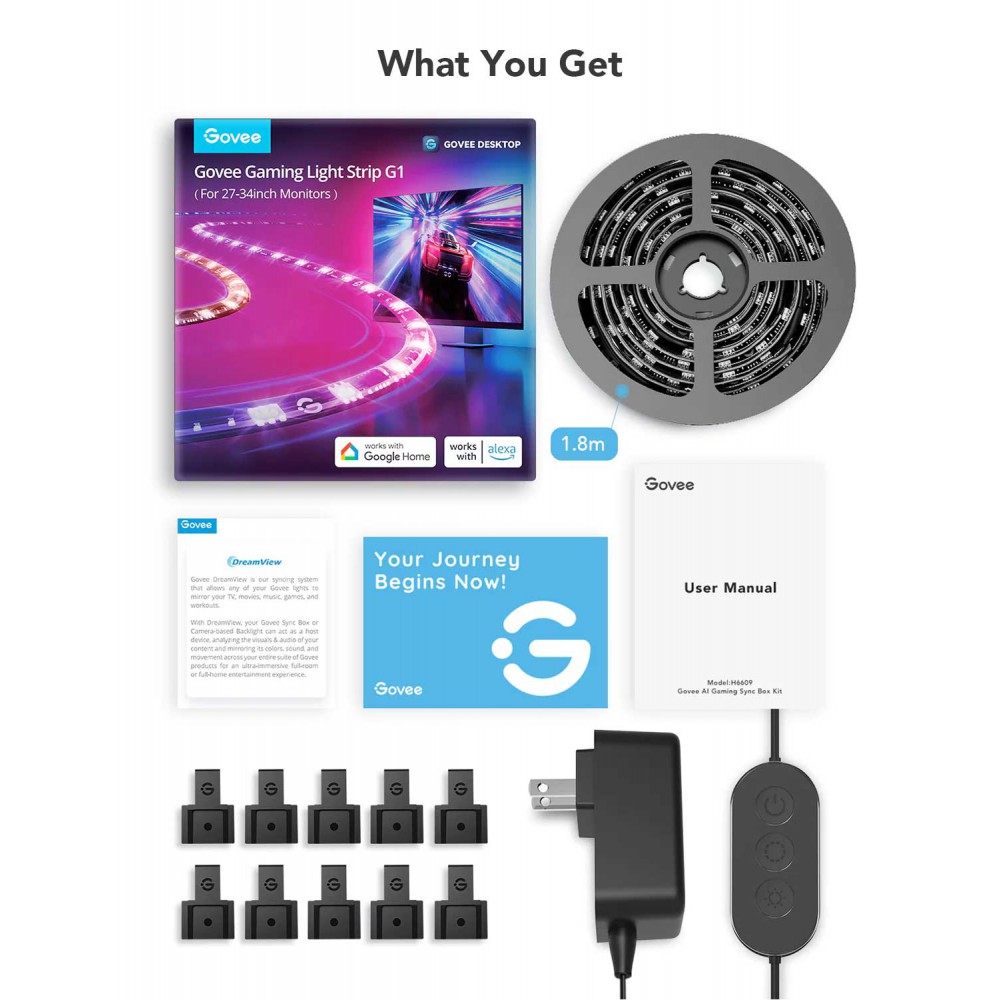 Govee Gaming Light Strip 18W 12V Wi-Fi + Bluetooth RGBIC ( H6609 )