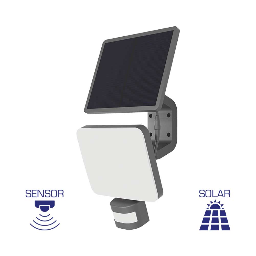 Προβολέας ηλιακός (solar) IP54 15w 1500lm 4000k με ανίχνευση - Braytron