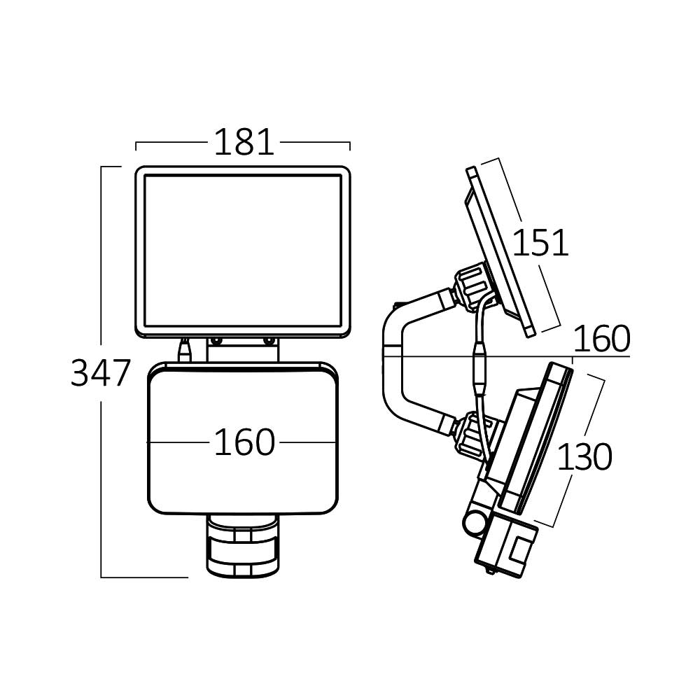 Προβολέας ηλιακός (solar) IP54 15w 1500lm 4000k με ανίχνευση - Braytron