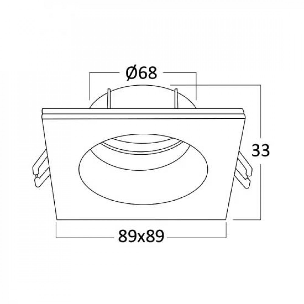 Χωνευτό Σποτ Λευκό Τετράγωνο IP54 TETRA-SQR 1xGU10 - Braytron