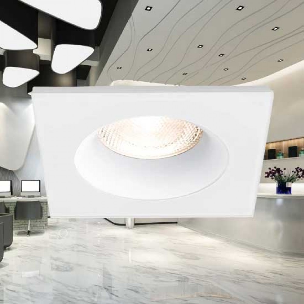 Χωνευτό Σποτ Λευκό Τετράγωνο IP54 TETRA-SQR 1xGU10 - Braytron