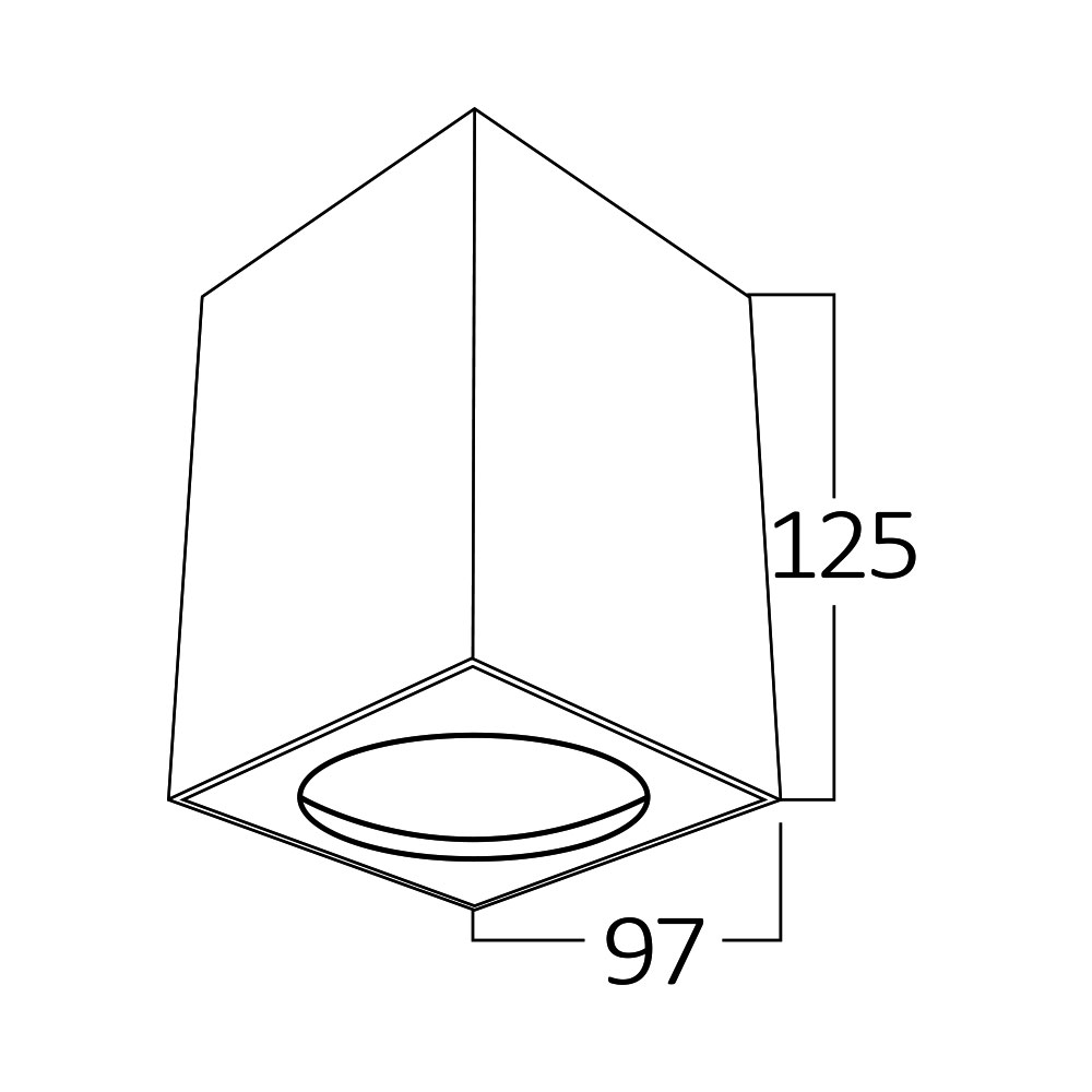 Σποτ Οροφής Μαύρο Τετράγωνο 1xGU10 GAMA-SS - Braytron