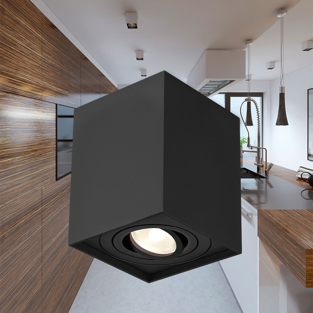 Σποτ Οροφής Μαύρο Τετράγωνο 1xGU10 GAMA-SSM - Braytron