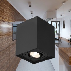 Σποτ Οροφής Μαύρο Τετράγωνο 1xGU10 GAMA-SSM - Braytron