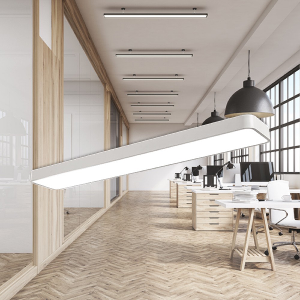Πλαφονιέρα Blade 45W, CCT, 4650 lm, 120x20x6cm Λευκή - Braytron