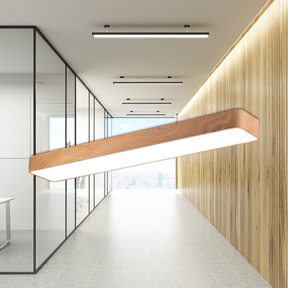 Πλαφονιέρα Blade 45W, CCT, 4650 lm, 120x20x6cm Ξύλο - Braytron