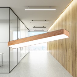 Πλαφονιέρα Blade 45W, CCT, 4650 lm, 120x20x6cm Ξύλο - Braytron