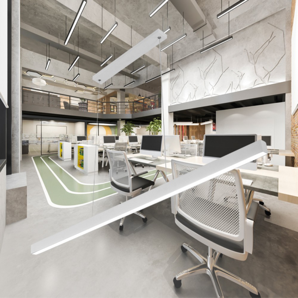 Κρεμαστή ράγα Led 30w Lina, 3000lm, 120x2,5cm Λευκή - Braytron