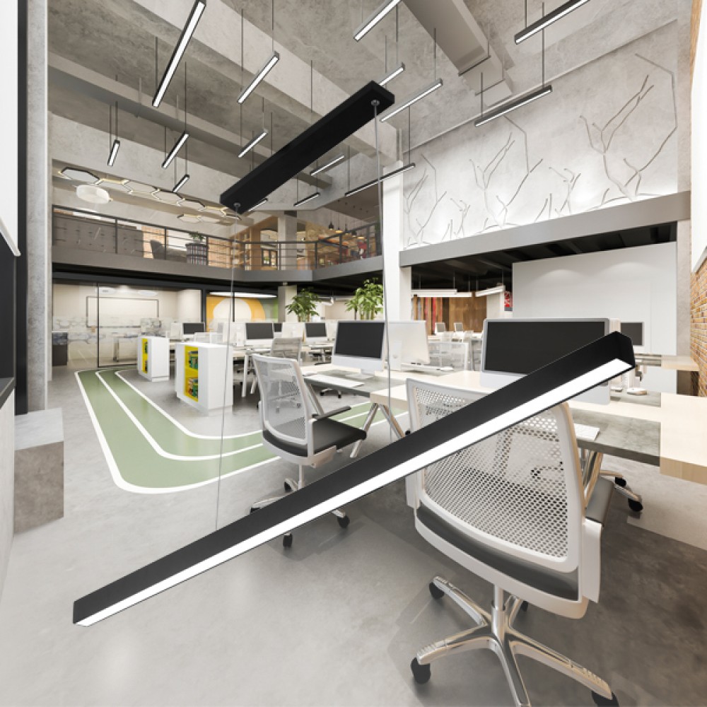 Κρεμαστή ράγα Led 30w Lina, 3000lm, 120x2,5cm Μαύρη - Braytron