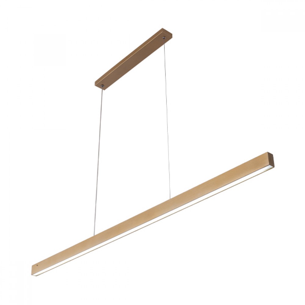 Κρεμαστή ράγα Led 30w Lina, 3000lm, 120x2,5cm Χρυσή - Braytron