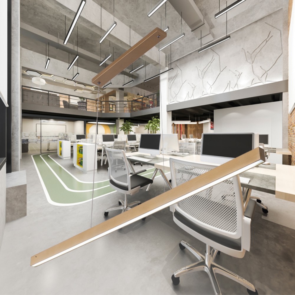 Κρεμαστή ράγα Led 30w Lina, 3000lm, 120x2,5cm Χρυσή - Braytron