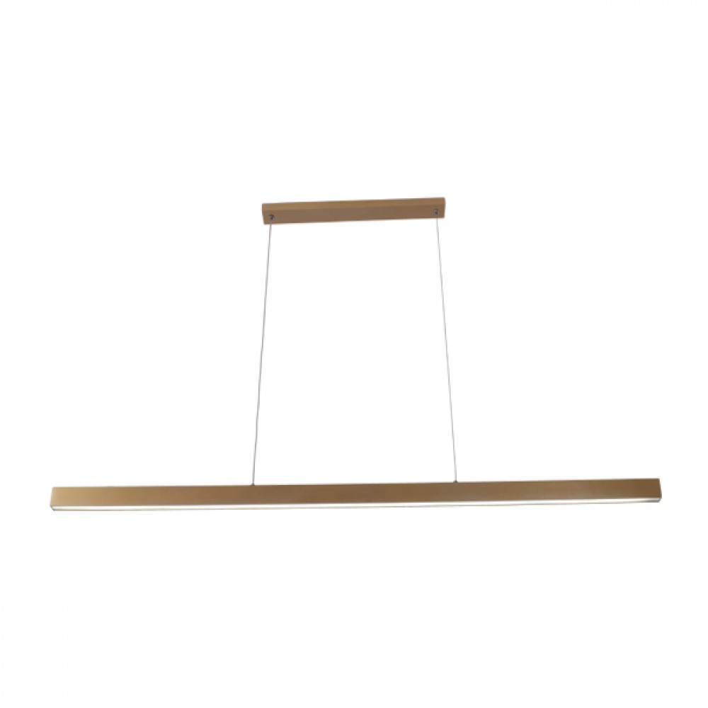 Κρεμαστή ράγα Led 30w Lina, 3000lm, 120x2,5cm Χρυσή - Braytron