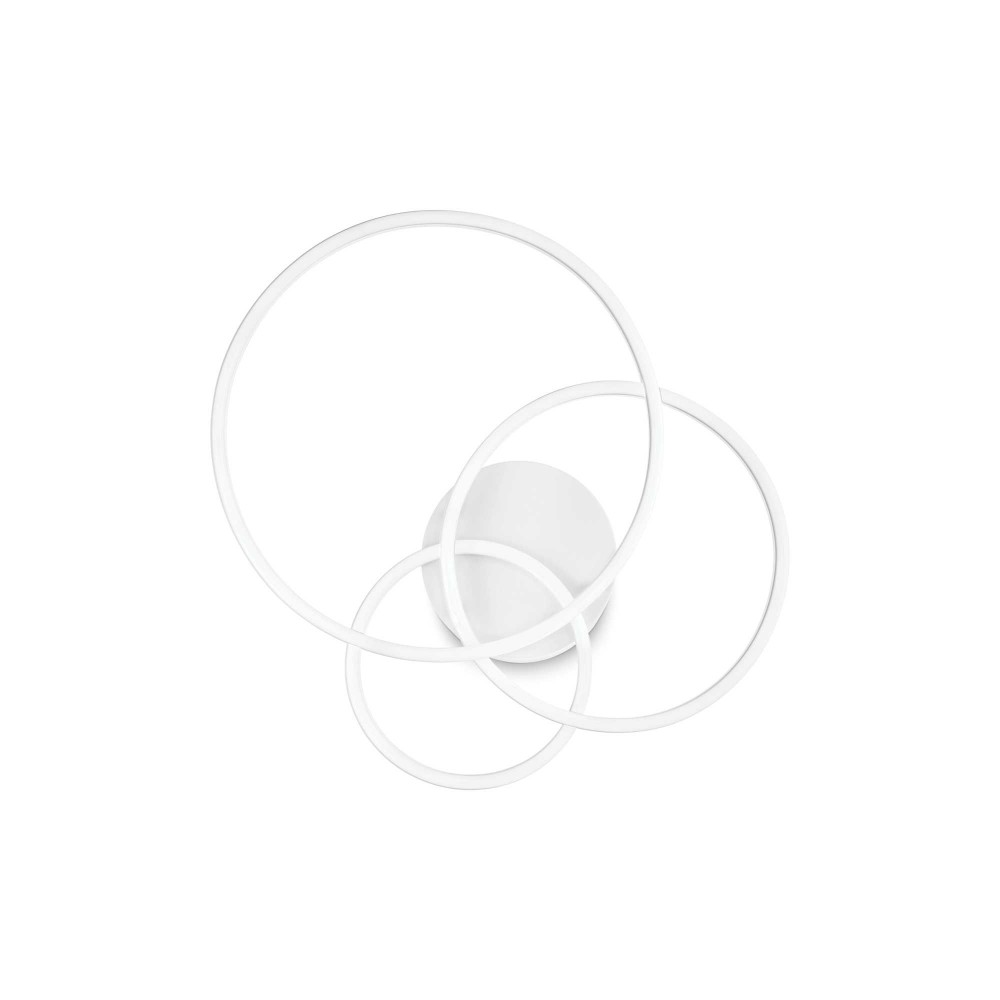 LED Φωτιστικό Οροφής - Τοίχου Κύκλοι Σε Λευκό Χρώμα 40W Frame pl cerchio - IDEAL LUX