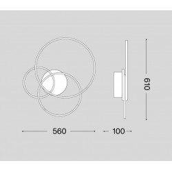 LED Φωτιστικό Οροφής - Τοίχου Κύκλοι Σε Λευκό Χρώμα 40W Frame pl cerchio - IDEAL LUX