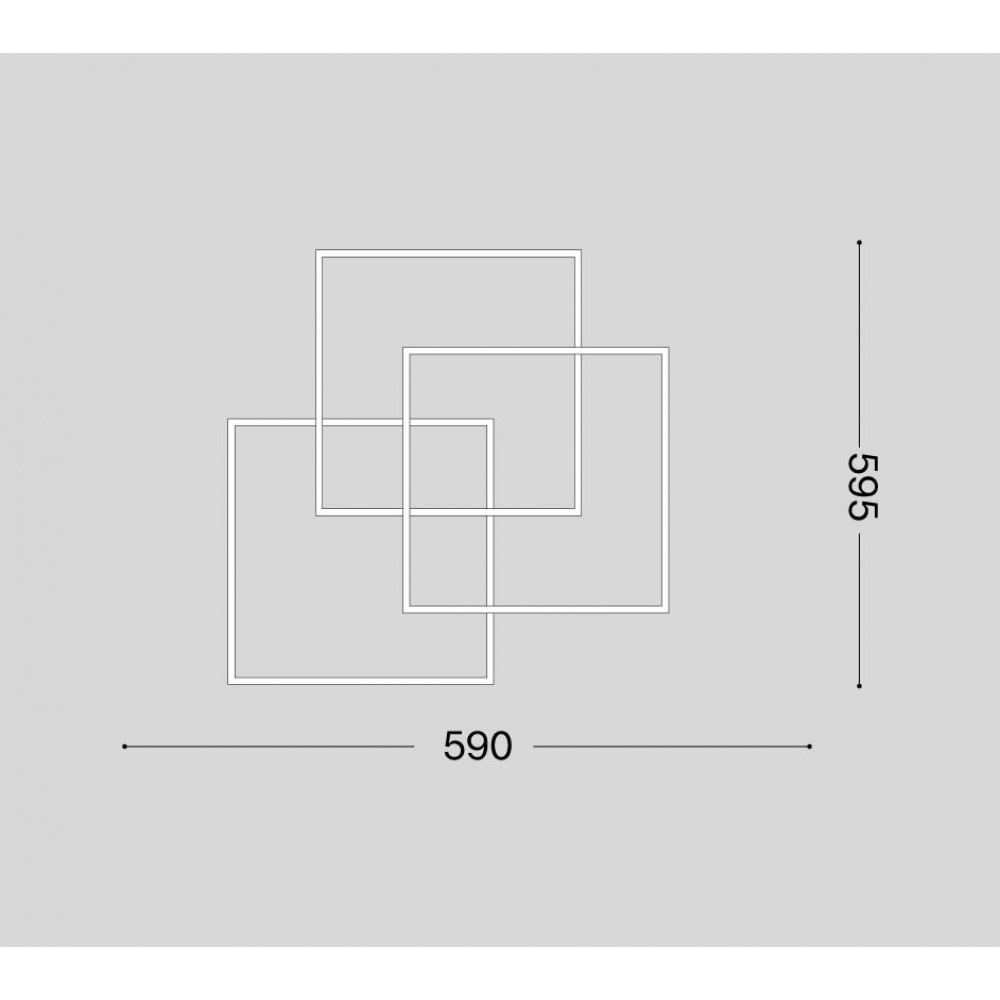 LED Φωτιστικό Οροφής - Τοίχου Τετράγωνα Σε Μαύρο Χρώμα 35W Frame pl quadrato - IDEAL LUX