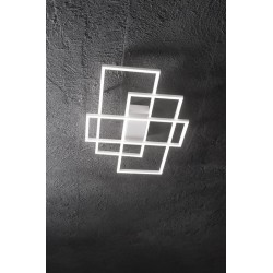 LED Φωτιστικό Οροφής - Τοίχου Ορθογώνια Σε Λευκό Χρώμα 31W Frame pl rettangolo - IDEAL LUX