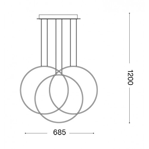 LED Κρεμαστό Φωτιστικό Κύκλοι Σε Λευκό ή Μαύρο Χρώμα 82W Frame sp cerchio - IDEAL LUX