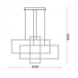 LED Κρεμαστό Φωτιστικό Ορθογώνια Σε Λευκό ή Μαύρο Χρώμα 93W Frame sp rettangolo - IDEAL LUX