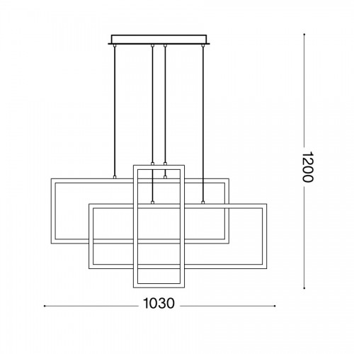 LED Κρεμαστό Φωτιστικό Ορθογώνια Σε Λευκό ή Μαύρο Χρώμα 93W Frame sp rettangolo - IDEAL LUX