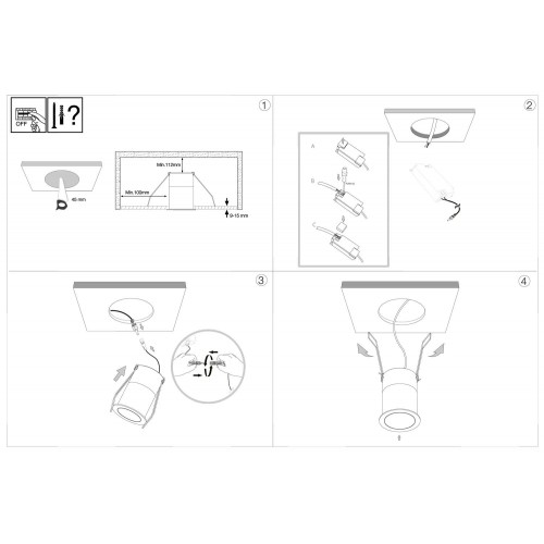 Χωνευτό Φωτιστικό Οροφής Στρογγυλό LED 8W Quark -  IDEAL LUX