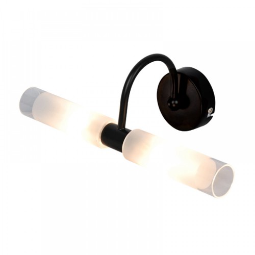 Επιτοίχιο Φωτιστικό Από Μαύρο Μέταλλο Και Αμμοβολή Γυαλί 2xG9 InLight