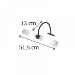 Επιτοίχιο Φωτιστικό Από Μαύρο Μέταλλο Και Αμμοβολή Γυαλί 2x G9 - Inlight